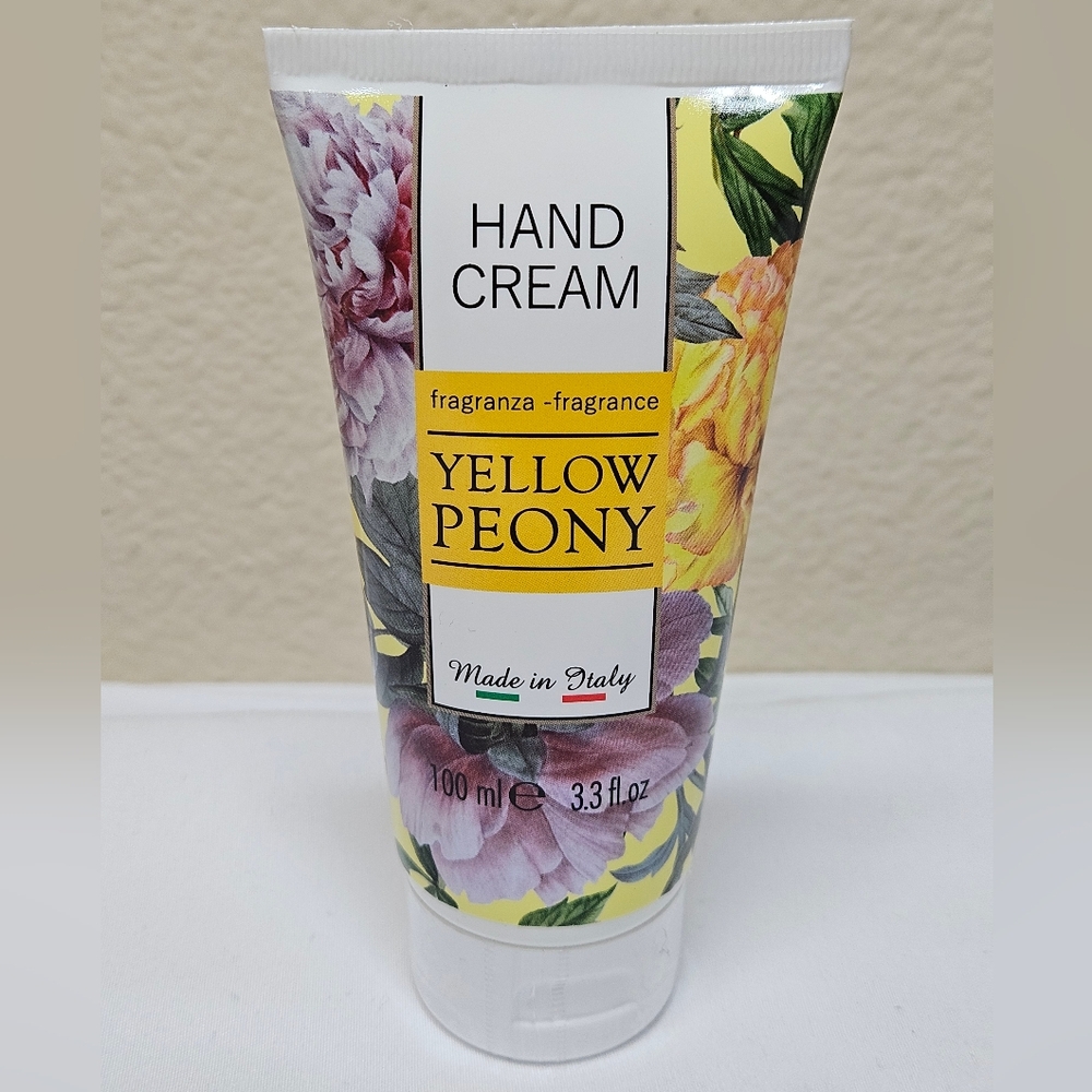 Yellow Peony Hand Cream NEW 100ml Made in Italy Floral Moisturizing Lotion